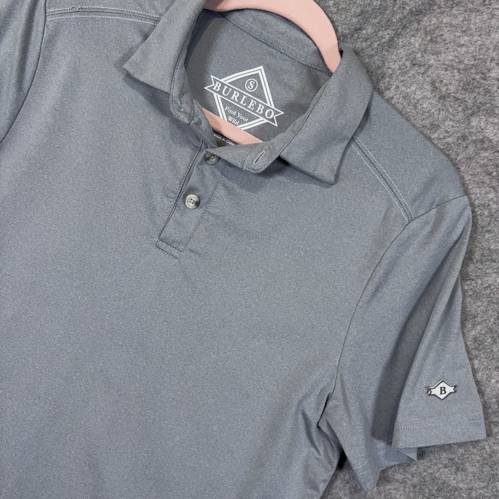 Burlebo Performance Polo Shirt Mens Sz S Gray Lightweight Quick Dry Wicking